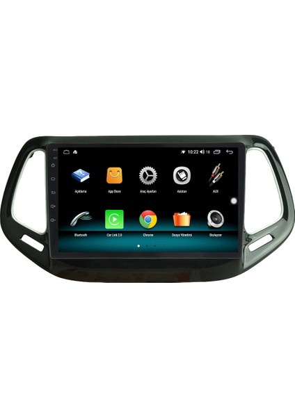 Jeep Compass Android 10 Carplay Özellikli Navigasyon Multimedya Ekran 2gb Ram + 32GB HDD