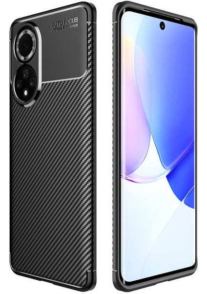 Huawei Nova 9 Kılıf Rugged Armor Darbe Emici Uzun Ömürlü Dayanıklı Parmak İzi Yapmaz Karbon Tasarım Negro Silikon Kapak