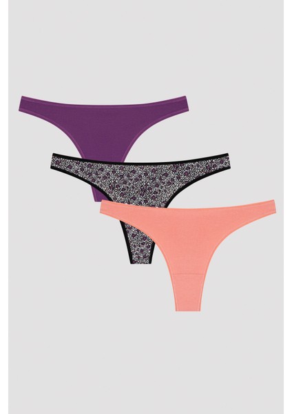 Leo Floral 3lü Thong Külot