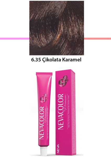 Premium 6.35 Çikolata Karamel - Kalıcı Krem Saç Boyası 50 G Tüp