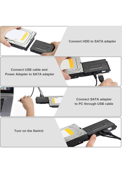 Harici /Ide - Usb 3.0 Adaptör Adaptör Ide Adaptörü 2.5 "/3.5" Inç Ide Ve Hdd Için Usb 3.0 Kablosu (Yurt Dışından)