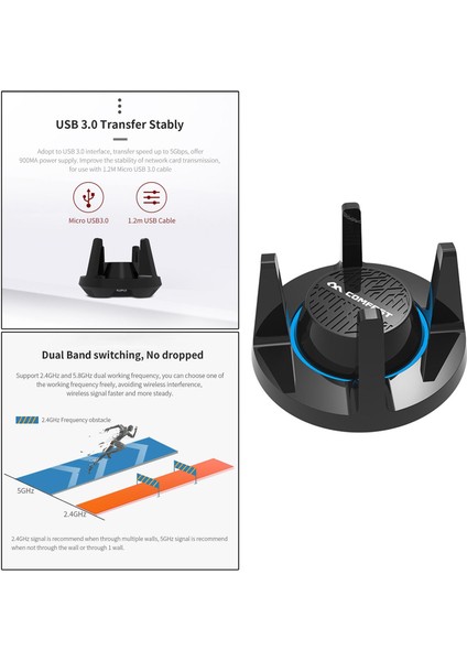 Bilgisayar Oyunları Için Kablosuz Usb Wifi Adaptör Alıcı Ağ Kartı 1900Mbps (Yurt Dışından)