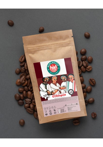 Mare Mosso Caffe Ethiopia Yirgacheffe Gr1 Grain Pro Çekirdek Filtre Kahve 250 gr