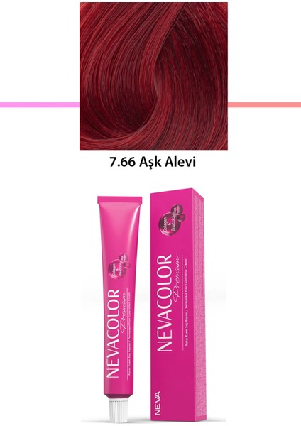 Premium 7.66 Aşk Alevi - Kalıcı Krem Saç Boyası 50 G Tüp