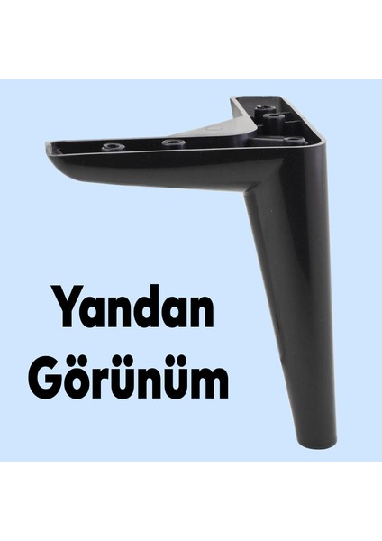 Lüks Mobilya Kanepe Sehpa Tv Ünitesi Koltuk Ayağı 14 cm Siyah Baza Ayak