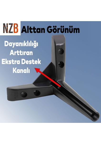 Lüks Mobilya Kanepe Sehpa Tv Ünitesi Koltuk Ayağı 14 cm Siyah Baza Ayak
