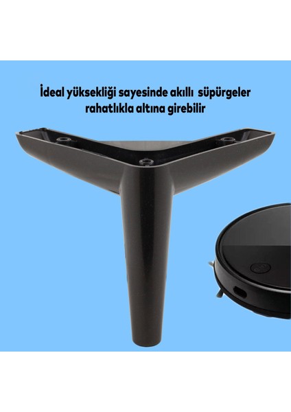 Lüks Mobilya Kanepe Sehpa Tv Ünitesi Koltuk Ayağı 14 cm Siyah Baza Ayak