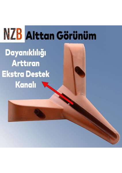 Lüks Mobilya Kanepe Sehpa Puf Koltuk Ayağı 12 cm Kahverengi Ahşap Desenli Baza Ayak