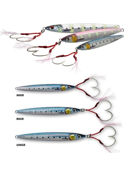 3D Slim Jig Minnow 80GR 14CM Jig