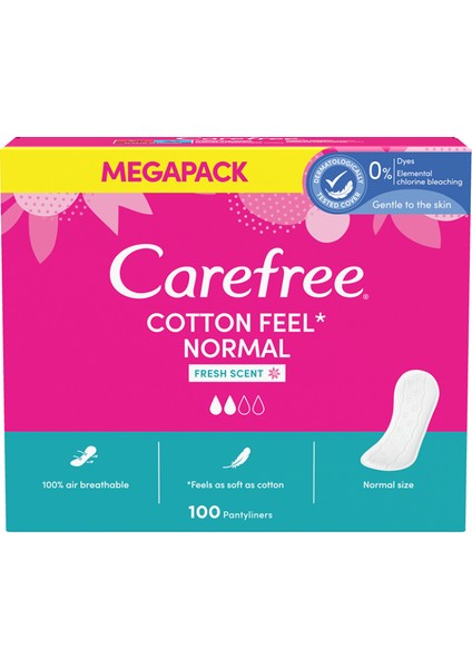 Carefree Cotton Feel Normal Parfümlü Günlük Ped 100'LÜ Paket