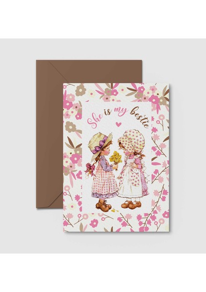 Kartpostal - Tebrik Kartı & Zarf Arkadaşlık Dostluk Doğumgünü Happy Birthday Doğum Günü Sarah Kay