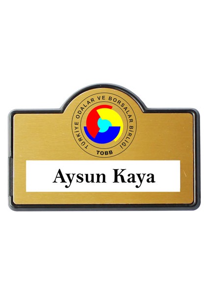 Metal Yaka Isimligi - (Iğneli) Gold 10 Adet NAMES10