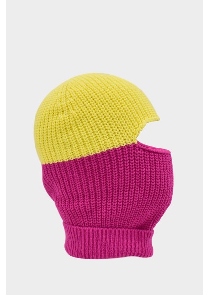 Color Block Renkli Balaclava Kar Maskesi Triko Bere Boyunluk 1 Adet