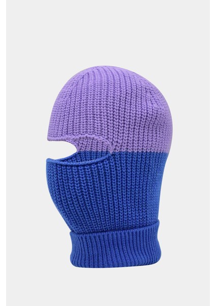 Color Block Renkli Balaclava Kar Maskesi Triko Bere Boyunluk 1 Adet