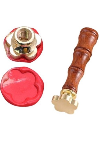 Boş Mum Mühür Pirinç Damga Başlığı 5 Yapraklı Çiçek 24X284MM