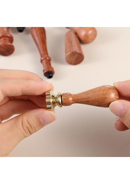 Boş Mum Mühür Pirinç Damga Başlığı 5 Yapraklı Çiçek 24X284MM