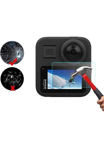 Gopro Max 360 Action Uyumlu Temperli Cam Ekran Koruyucu Film