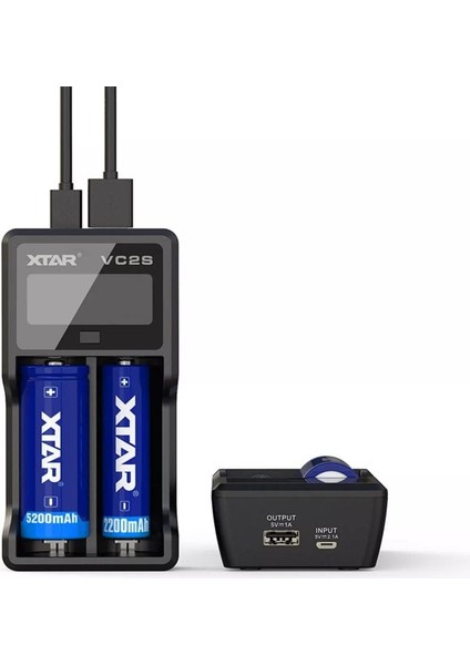 VC2S LCD Ekranlı Li-Ion/ni-Mh/ni-Cd Pil Şarj Cihazı 2li