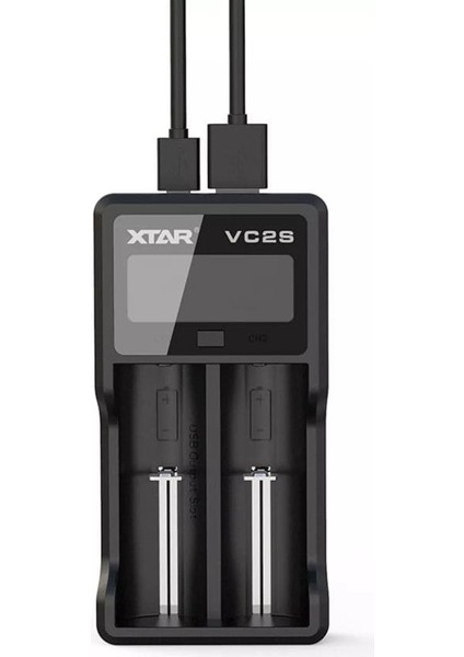 VC2S LCD Ekranlı Li-Ion/ni-Mh/ni-Cd Pil Şarj Cihazı 2li