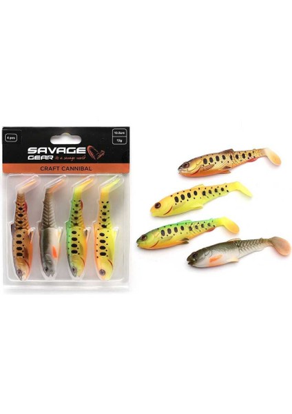 Craft Cannibal Paddletail 10.5 cm 12 gr Dark Water Mix 4 Adet Silikon Yem fiyatları