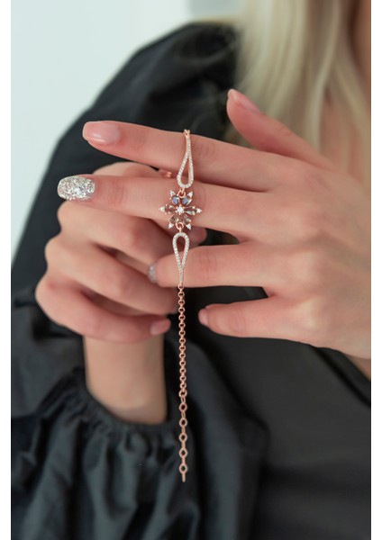 925 Ayar Kelepçe Model Zultanite Taşlı Çiçek Bileklik Kadın Gümüş Bileklik