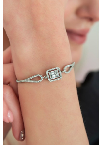 925 Ayar Kelepçe Model Tektaş Bileklik Kadın Gümüş Bileklik modelleri