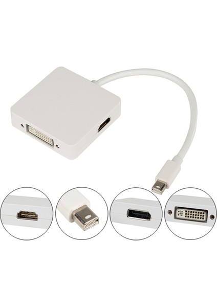 Mini Displayport To HDMI + Dp  + DVI Adaptörü