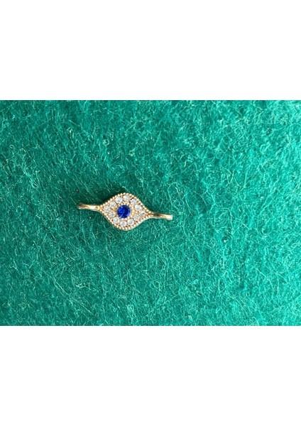 1.5 cm Altın Sarısı Göz Zirkon Taşlı Nazar Boncuklu Kolye Bileklik Ucu Takı Yapımı