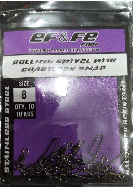 Effe Klips Rolling Swivel Coastlock Snap Paket modelleri