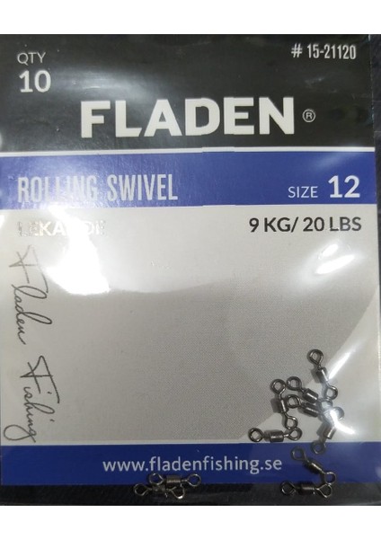 Fladen - Fırdöndü-Rollıng Swıvel-6-8-10-12-Paket