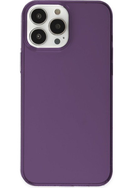 iPhone 13 Pro Kılıf Pc Sert Şeffaf Kapak - Mor