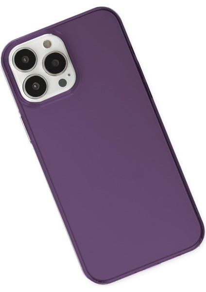 iPhone 13 Pro Kılıf Pc Sert Şeffaf Kapak - Mor