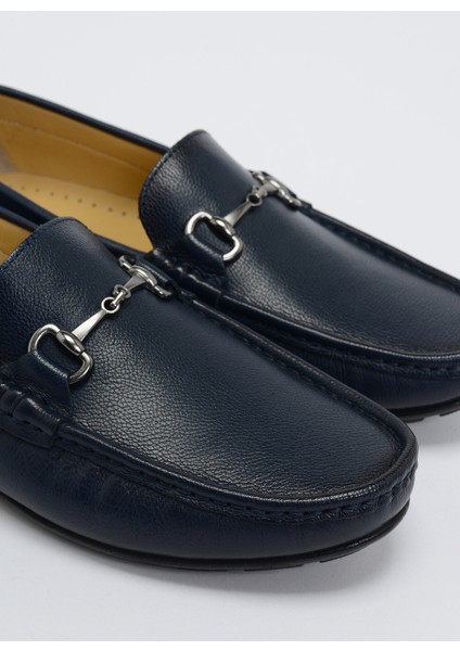 Deri Lacivert Erkek Günlük Ayakkabı Barjua fırsatları