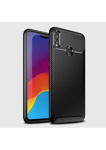 Honor 8x Kılıf Rugged Armor Darbe Emici Uzun Ömürlü Dayanıklı Parmak İzi Yapmaz Karbon Tasarım Negro Silikon Kapak