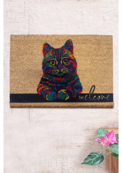 Coco Kons 40X60 cm Doğal Koko Kıl Paspas,hindistan Naturel Kapı Önü Paspası