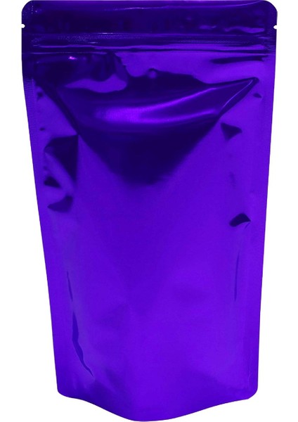 Mor Metalize Kilitli Doypack Ambalaj 16 x 27 + 4 cm. 500 gr. - 100 Adet