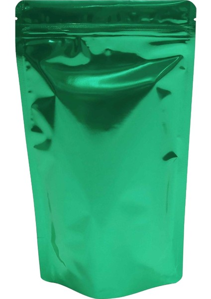 Yeşil Metalize Kilitli Doypack Ambalaj 16 x 27 + 4 cm. 500 gr. - 100 Adet