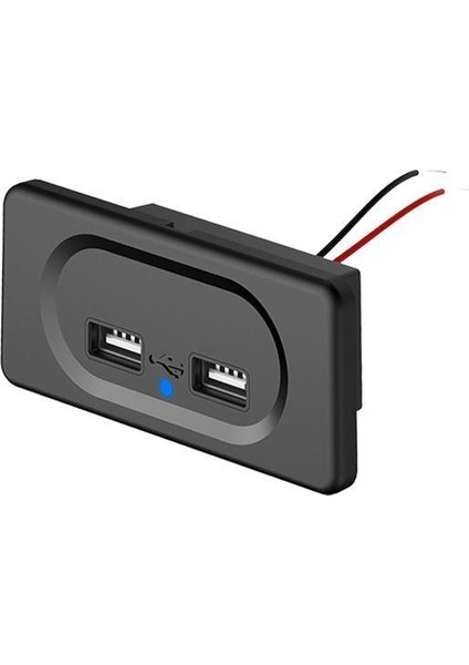 USB Şarj Cihazı Paneli Kırmızı LED Şarj 2 Adet (Yurt Dışından)
