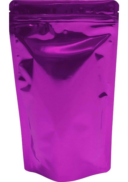 Pembe Metalize Kilitli Doypack Ambalaj 16 x 27 + 4 cm. 500 gr. - 50 Adet