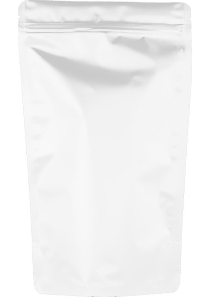Beyaz Mat Kilitli Doypack Ambalaj 16 x 27 + 4 cm. 500 gr. - 100 Adet