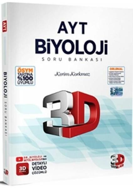 3D Yayınları AYT Biyoloji Soru Bankası - AYT Soru Bankası