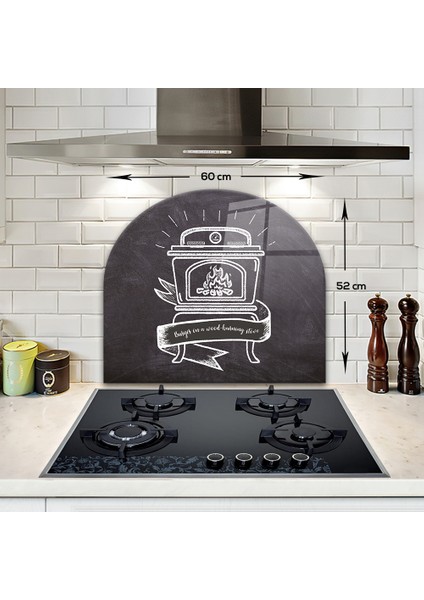 Cam Ocak Arkası Koruyucu | Oval Şekilli | Fırın | 52CM x 60CM fiyatları