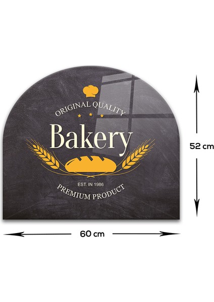 Cam Ocak Arkası Koruyucu | Oval Şekilli | Bakery Premium | 52CM x 60CM