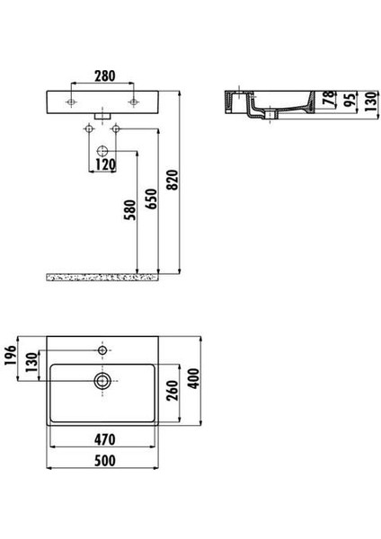Nx242 Next Setüstü Lavabo 40*50cm Düz Kare