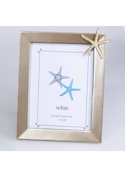 15X20 Deniz Yıldızı Çerçeve Vizon Altın