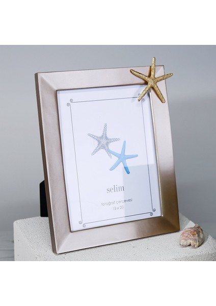 15X20 Deniz Yıldızı Çerçeve Vizon Altın modelleri