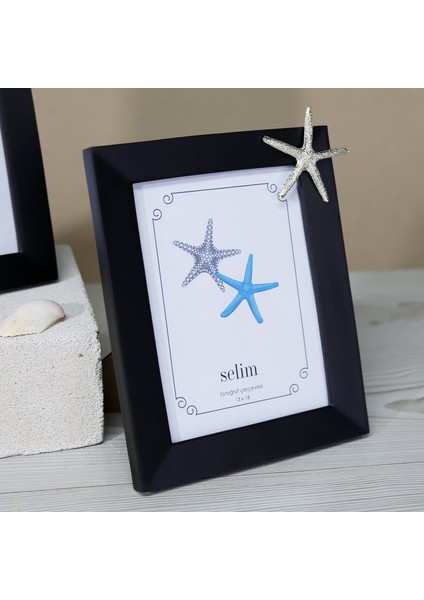 13X18 Deniz Yıldızı Çerçeve Siyah Gümüş modelleri