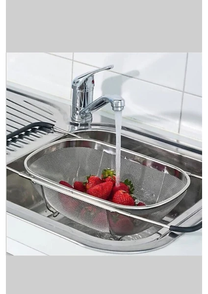 Fame Kitchen Ün Htc 2 Lavabo Süzgeci 34*24*11 cm Kulpları Açılabilir