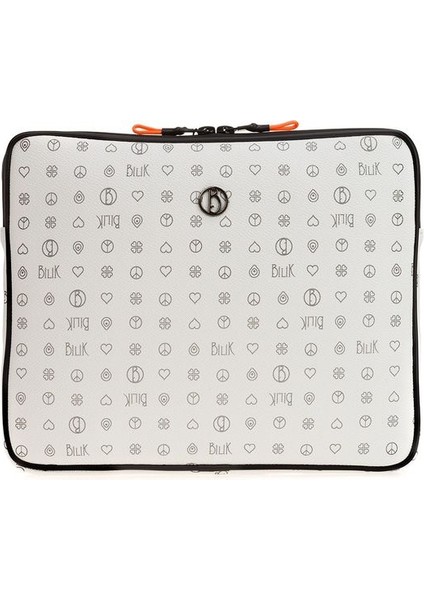 Monogram Beyaz Unisex Laptop & Evrak Çantası Blkor Notebook-Mn