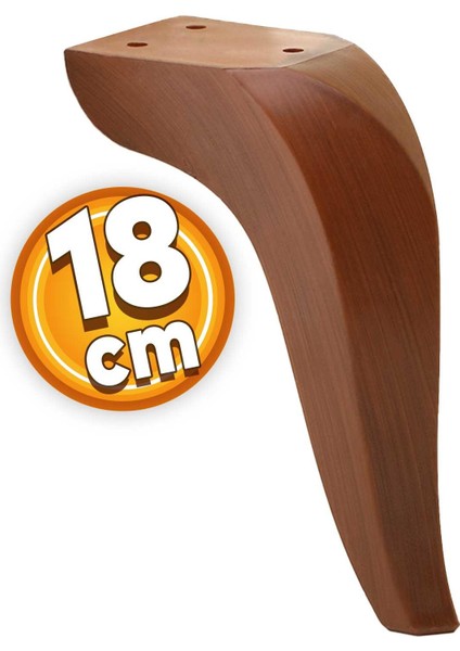 Harvey Lüks Mobilya Kanepe Tv Ünitesi Koltuk Ayağı 18 Cm Kahverengi Ahşap Desenli Baza Ayakları